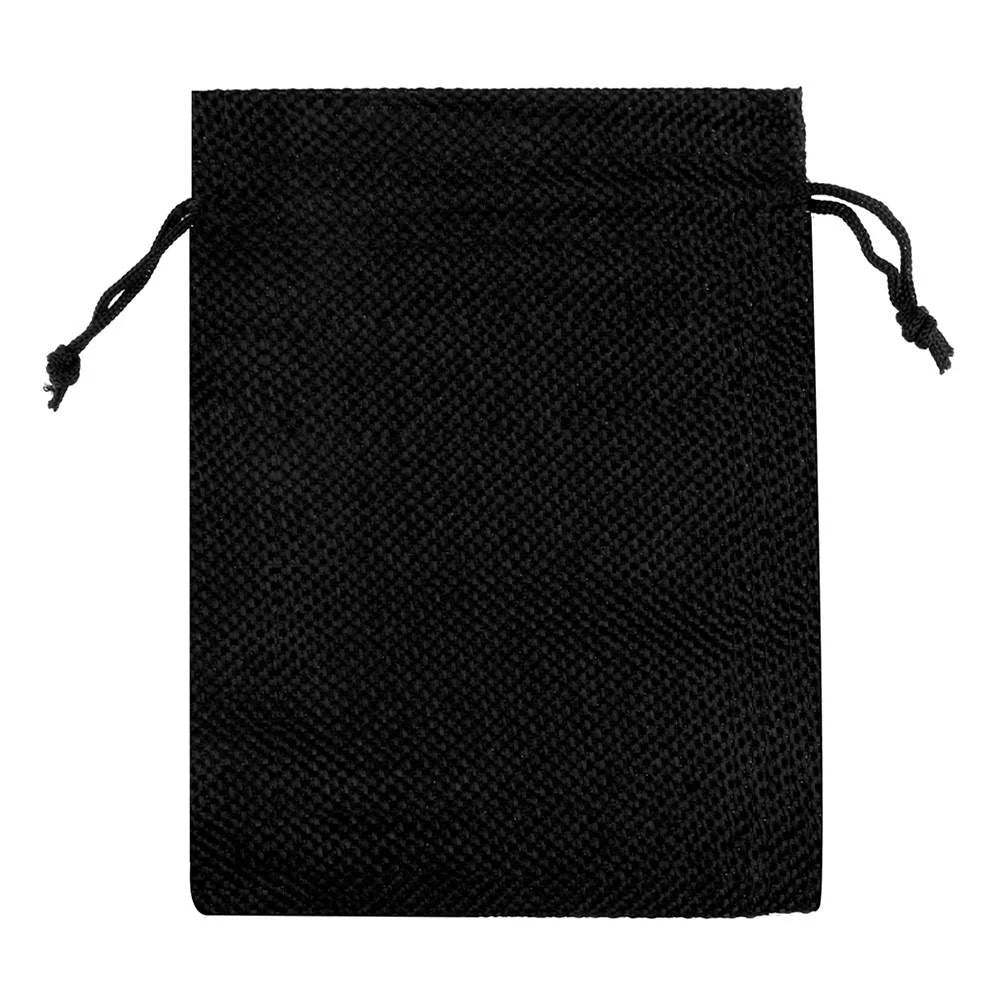 Set de 10 săculeți din pânză de sac naturală cu șnur