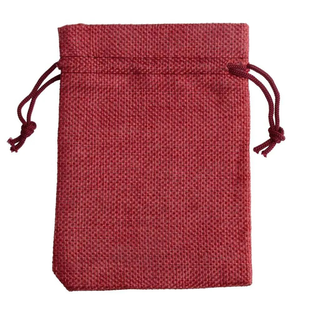 Set de 10 săculeți din pânză de sac naturală cu șnur