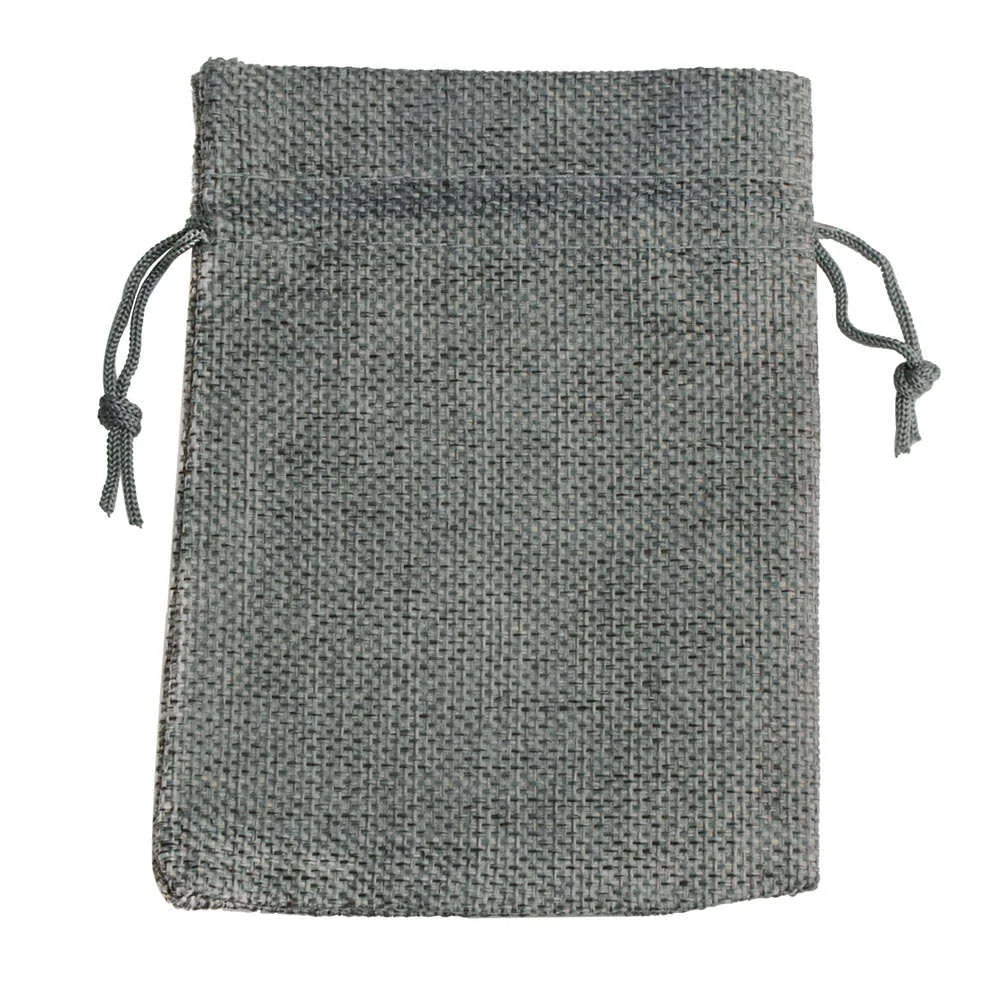 Set de 10 săculeți din pânză de sac naturală cu șnur