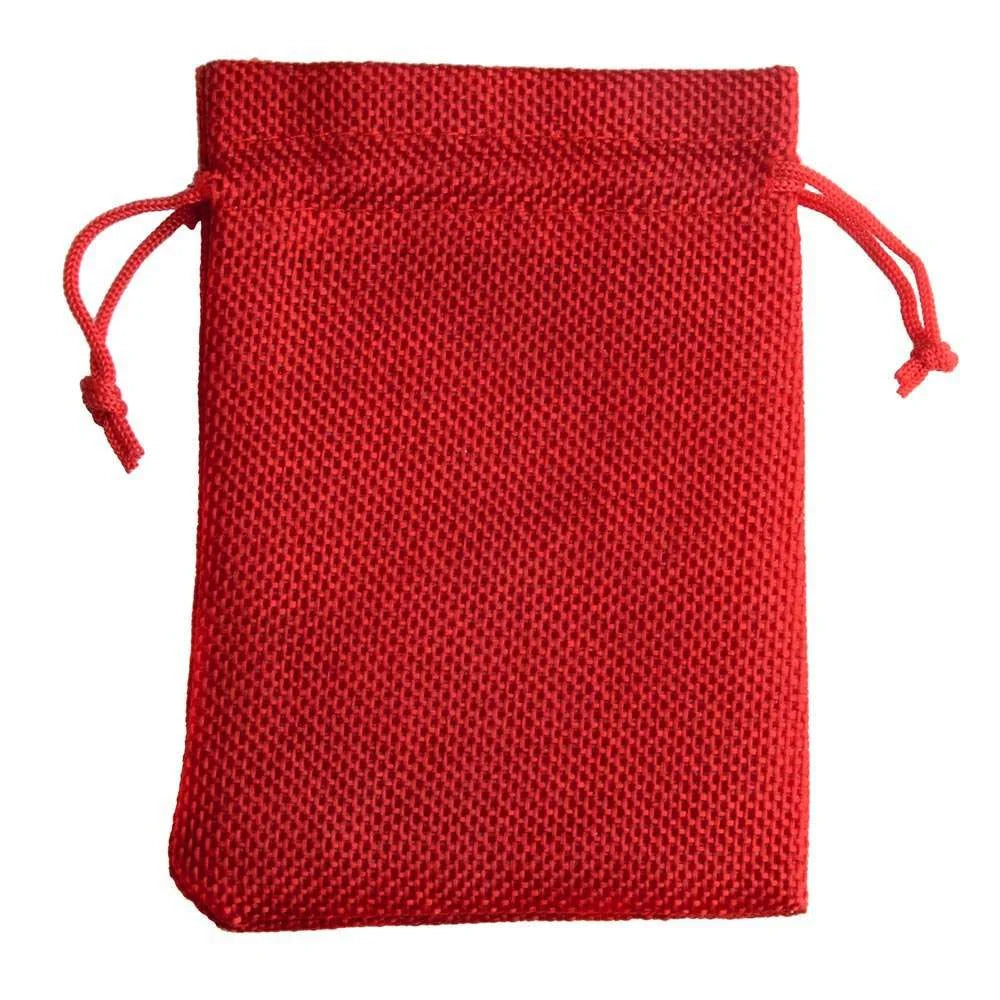 Set de 10 săculeți din pânză de sac naturală cu șnur