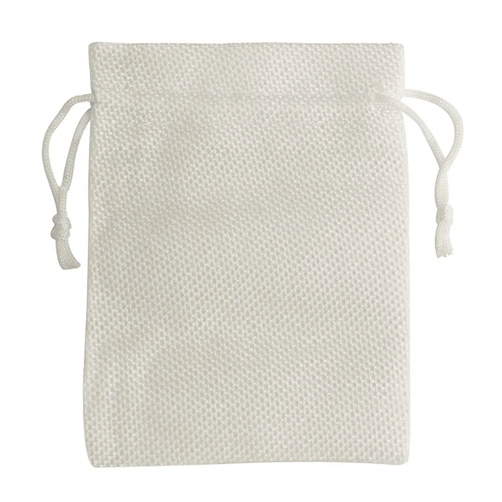 Set de 10 săculeți din pânză de sac naturală cu șnur