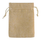 Set de 10 săculeți din pânză de sac naturală cu șnur