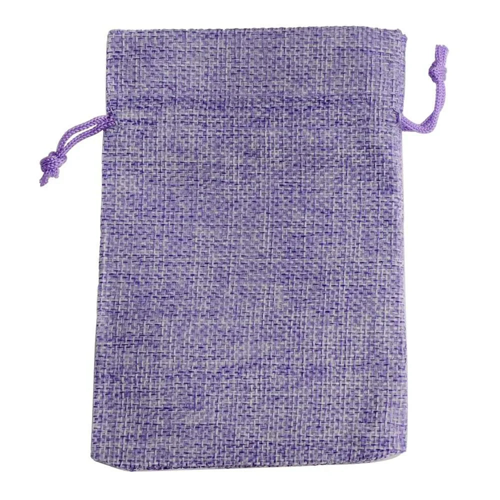 Set de 10 săculeți din pânză de sac naturală cu șnur