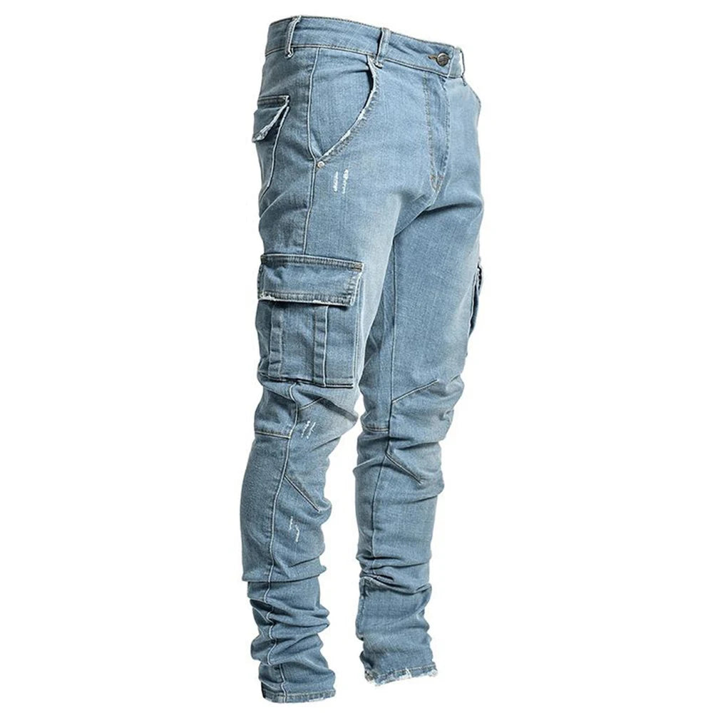 Tactical slim cargo jeans