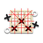 Joc X și 0 din Lemn – Puzzle Educațional pentru Copii și Distracție în Familie - Tic Tac Toe
