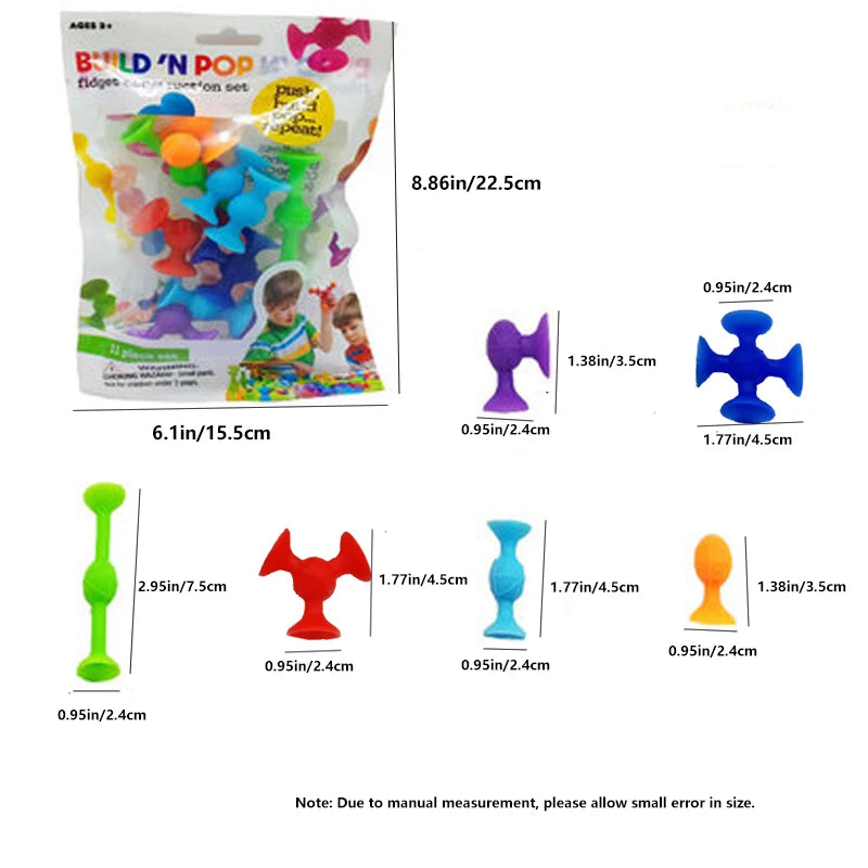 Set de Jucării cu Ventuză - Săgeți Moi & Blocuri de Construcție | Jucărie Pop Fidget Interactivă pentru Copii & Părinți