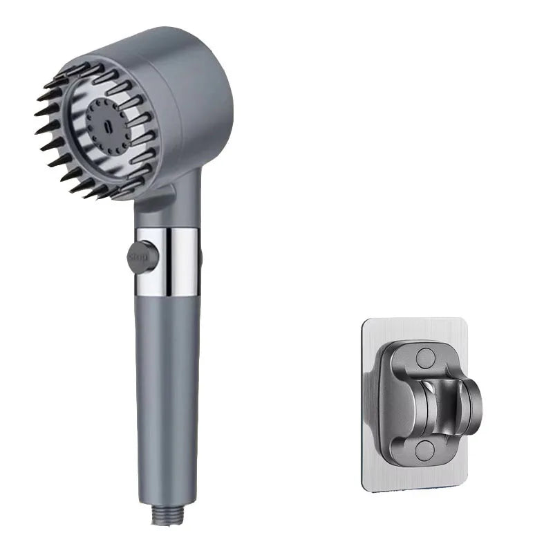 3-Speed Adjustable Shower Head with Filter - Portable Bathroom Showerhead with Massage Function, ABS Plastic, Includes Hose & Bracket