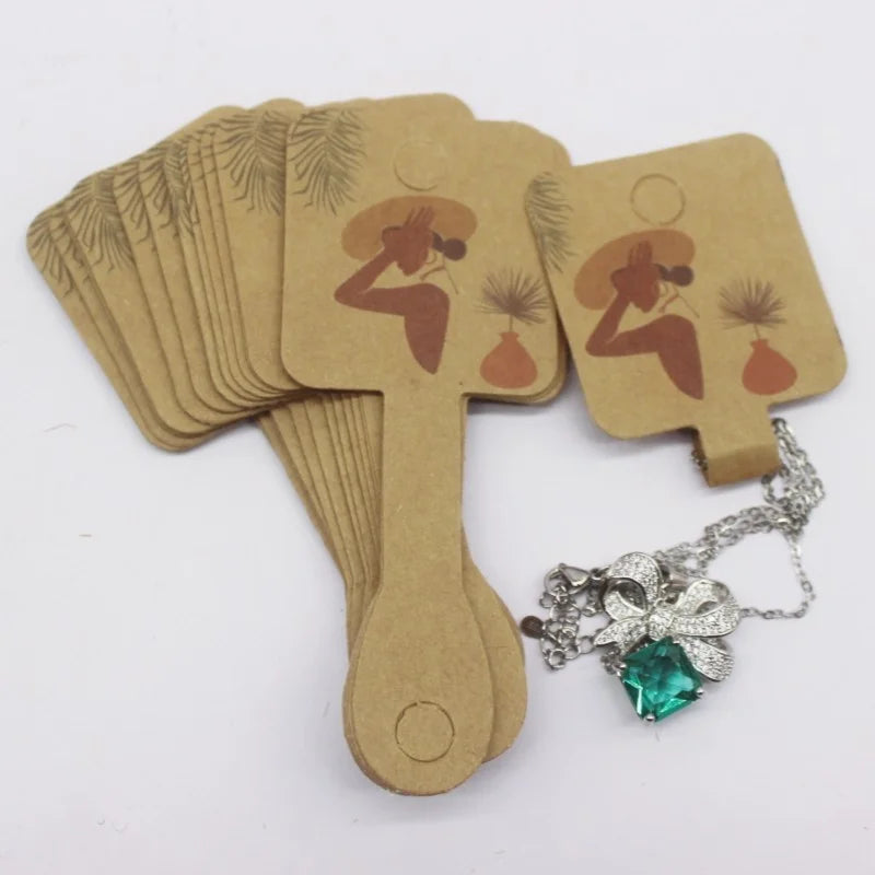 Set de 50 de cartonașe pentru bijuterii – Etichete din hârtie pentru coliere/accesorii de păr