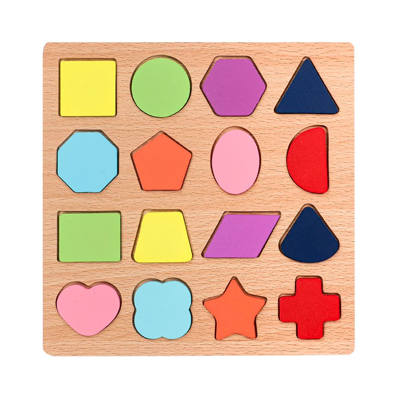 Puzzle Montessori din Lemn - Număr Aritmetic Alfabetic & Forme Geometrice | Jucărie Educativă pentru Copii Preșcolari