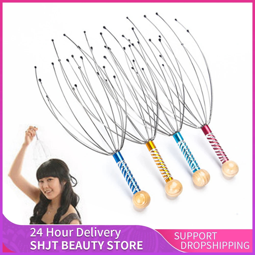 Octopus Head Massager - Stainless Steel Scalp Relaxation Tool for Stress Relief, Muscle Tension, and Improved Blood Circulation