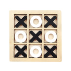 Wooden Tic Tac Toe Game - Brain Training Table Game for Kids, Montessori Educational Puzzle and Family Fun
