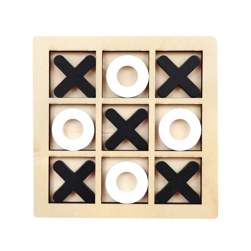 Joc X și 0 din Lemn – Puzzle Educațional pentru Copii și Distracție în Familie - Tic Tac Toe