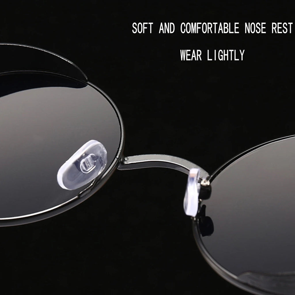 Ochelari de soare retro punk unisex – ochelari oglindă rotunzi reflectorizanți cu ramă metalică
