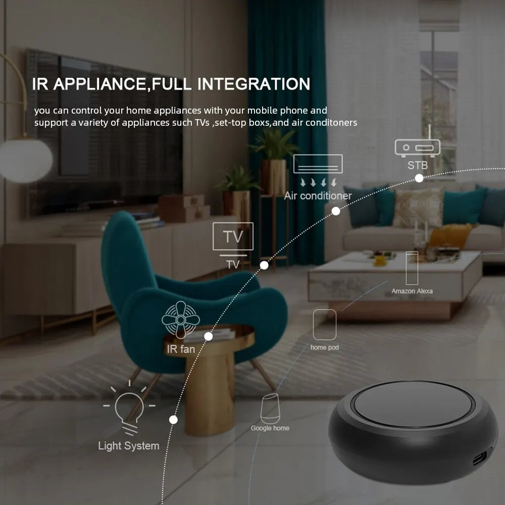 Tuya WiFi Smart IR Remote Controller Universal Infrared Blaster for Smart Home
