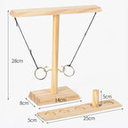 Handmade Wooden Ring Toss Game for Adults - Indoor & Outdoor Hook and Ring Toss Game for Parties, Patio Decor, and Yard Fun