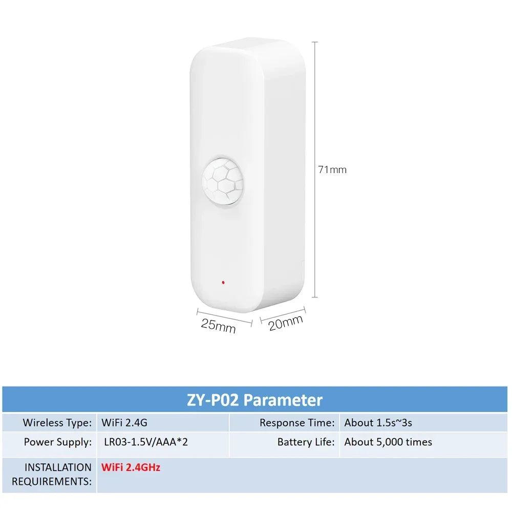 Tuya WiFi PIR Motion Sensor, Smart Home Security Detector