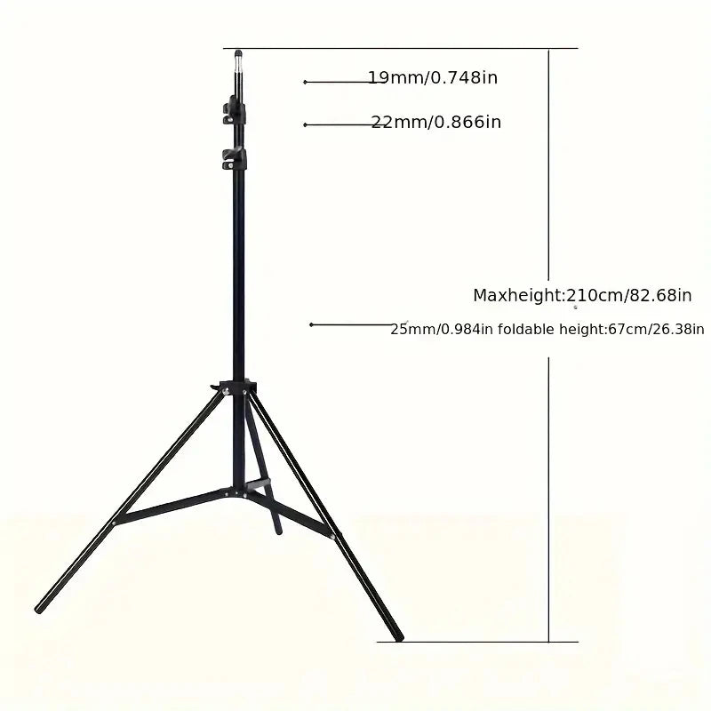 Metal Aluminum Alloy Light Stand - Portable Tripod for Softbox, LED Ring Light, Phone, and Camera