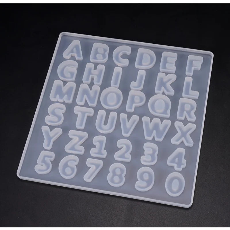 Matriță Silicon Alfabet 26 Litere – Formă Epoxidică pentru Bijuterii DIY și Brelocuri
