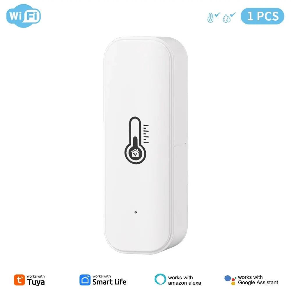 Tuya Zigbee or WiFi Temperature Humidity Sensor Home Connected Thermometer Compatible Support Black or White Color