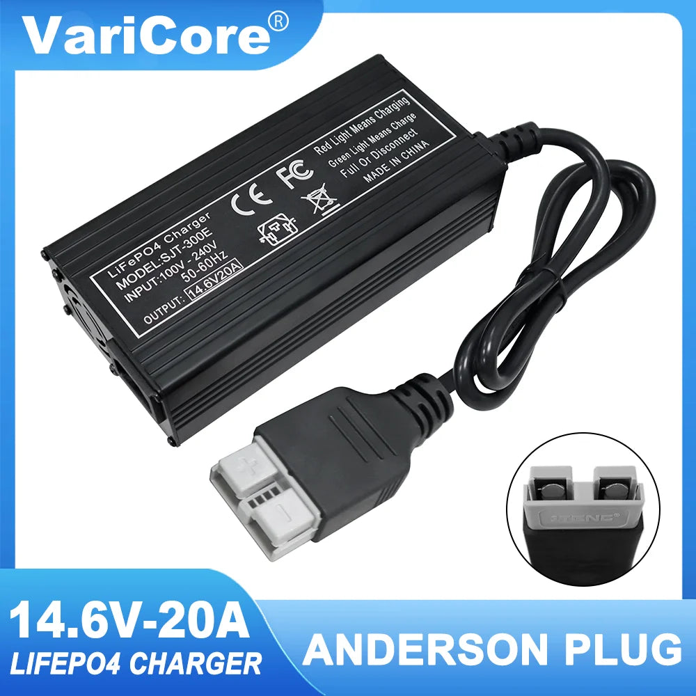 Încărcător de baterii Smart LiFePO4 VariCore 14,6V 20A - Încărcător de mare putere 110-220V 4S 12V pentru baterii litiu fier fosfat
