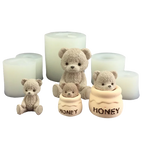 Cute Bear Honey Jar Silicone Mold - Candle, Chocolate, Ice Cube, and Aromatherapy Plaster Mold for DIY Crafting