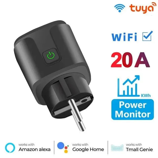 Tuya WiFi Smart Plug EU | 20A Power Monitor | Alexa & Google Home