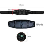 Centură de Talie pentru Masaj Abdominal - 120 cm | Echipament Fitness pentru Tonifiere Musculară & Antrenament, 10 Moduri, 30 Niveluri de Intensitate