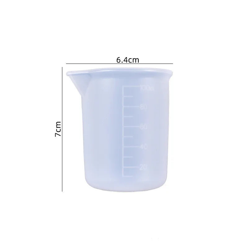 6 bucăți 100 ml cești de măsurat din silicon - instrumente de amestecare a rășinii antiaderente pentru artizanat și fabricarea de bijuterii