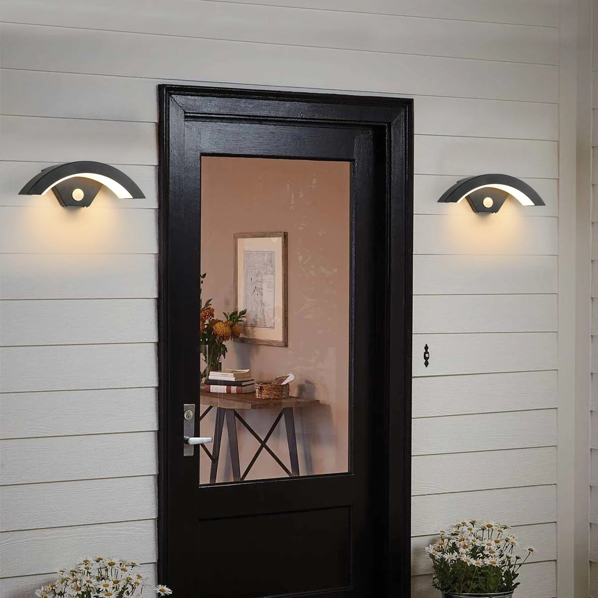 Indoor/Outdoor Wall Light with Motion Sensor, 3000K Warm White
