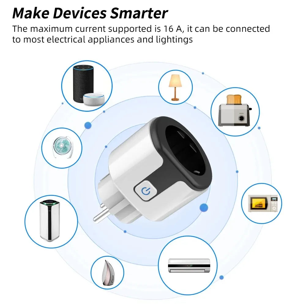 Tuya WiFi Smart Plug EU | 20A Power Monitor | Alexa & Google Home