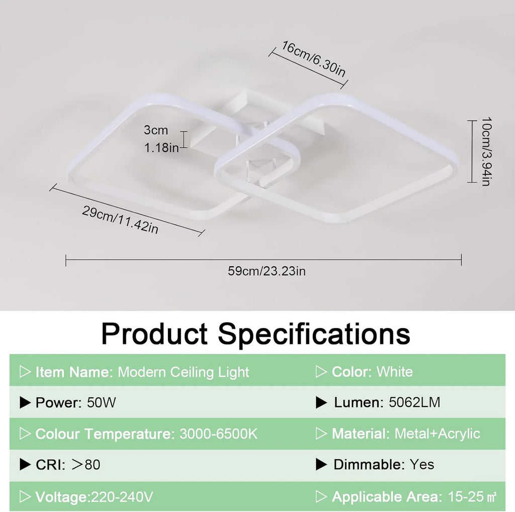 Lampă de tavan LED reglabilă de 50W cu telecomandă