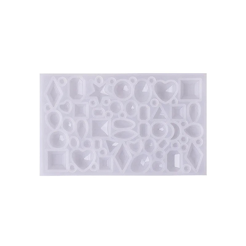 Mold din silicon Love Geometry Moon - Mold din rășină epoxidică pentru bijuterii din cristal și pandantive cu pietre prețioase
