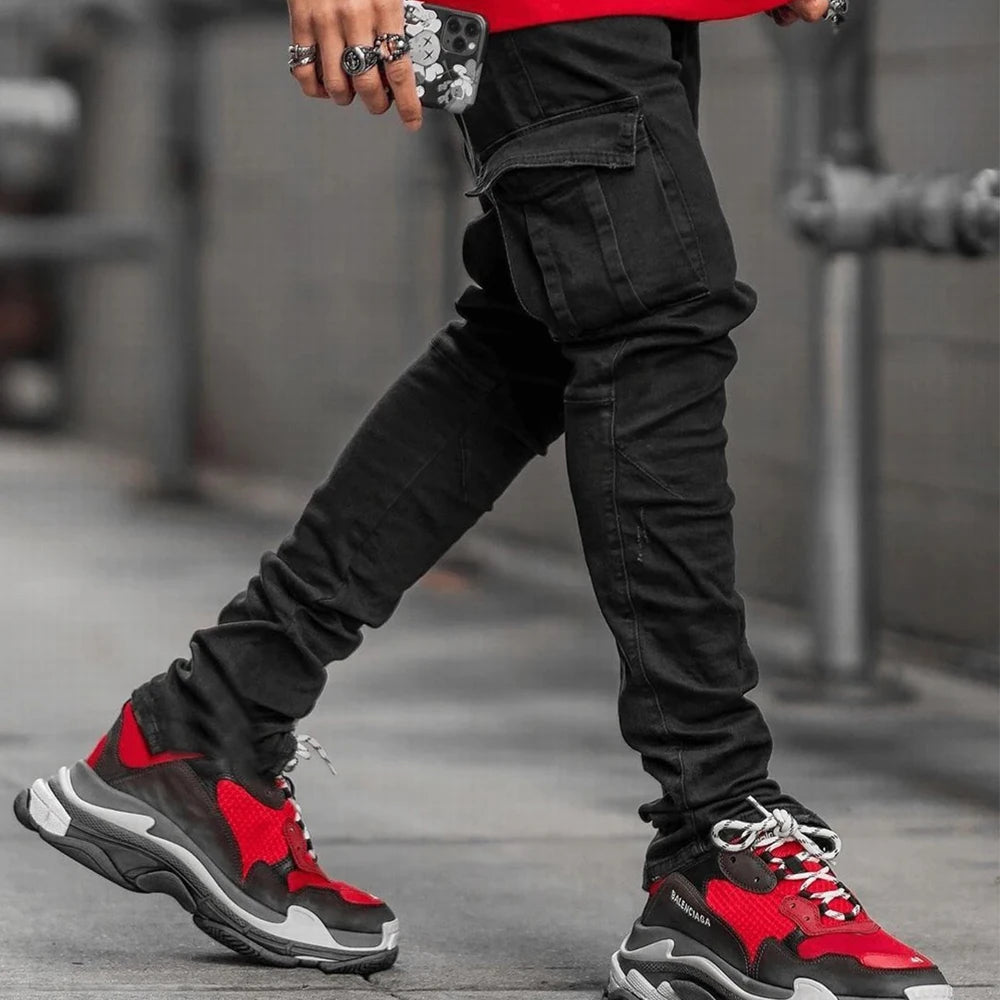 Tactical slim cargo jeans
