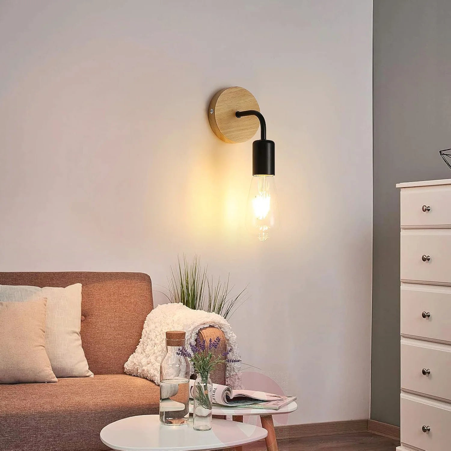 4 Pieces Vintage Wall Sconces, 360° Adjustable E27 Wall Lamp, Black, No Bulb, Retro