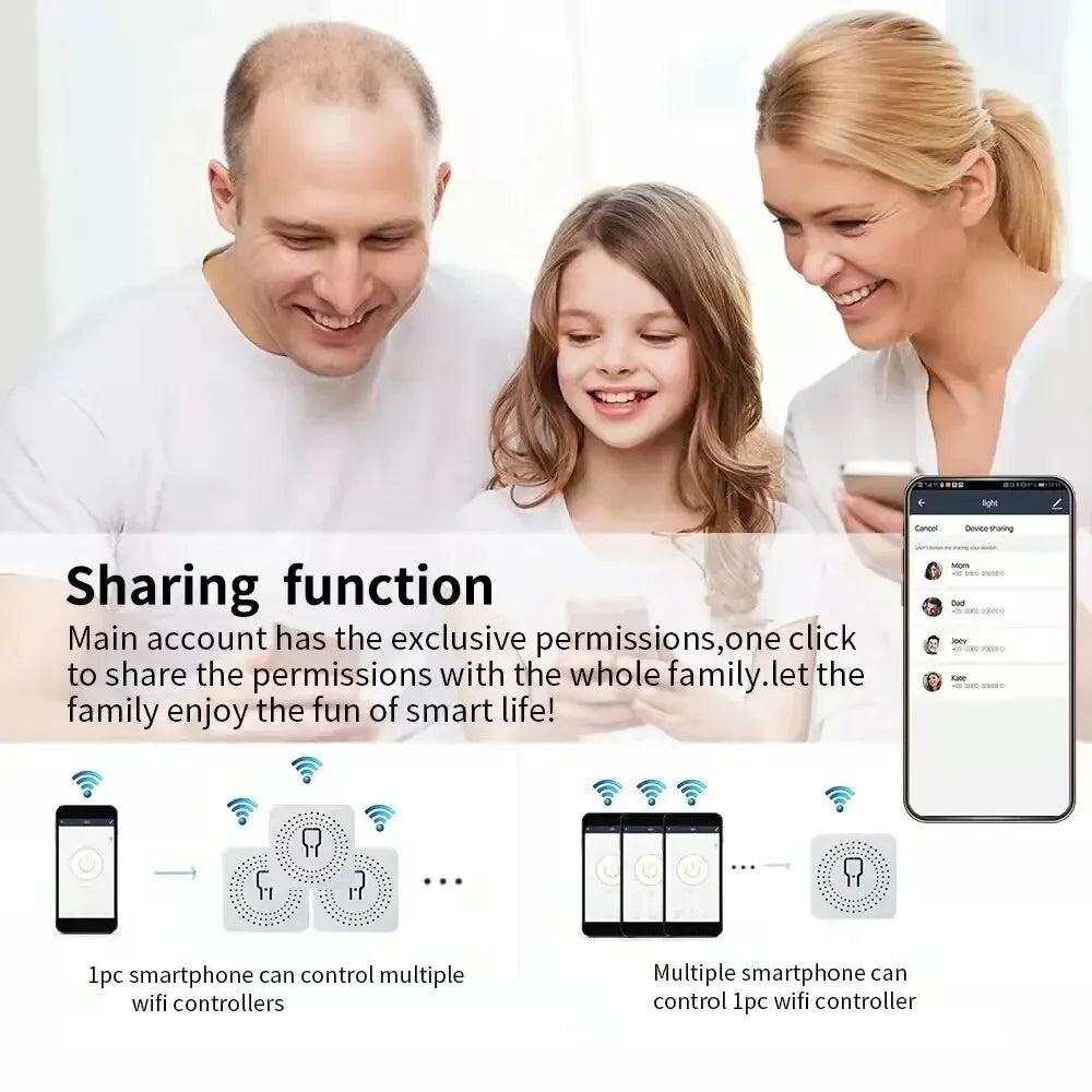 WiFi Mini Smart Switch – DIY 2-Way Control Module, Works with Alexa, Google Home