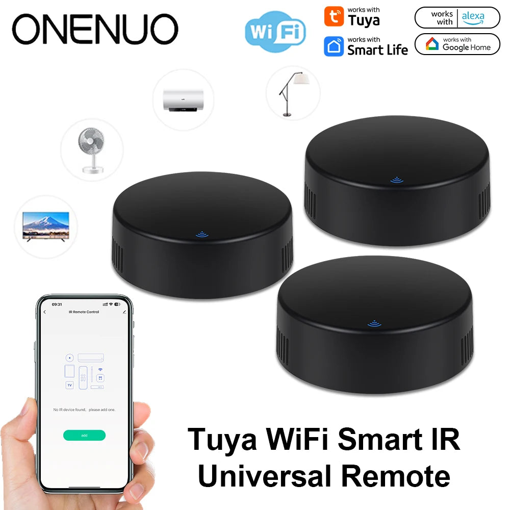 Tuya WiFi Universal Remote Control for TV, AC & Fan, Smart Home Automation