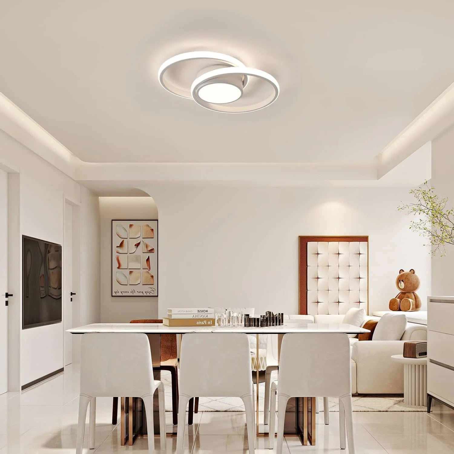 Dimmable LED Ceiling Light, 40W, Remote Controlled, Round Design