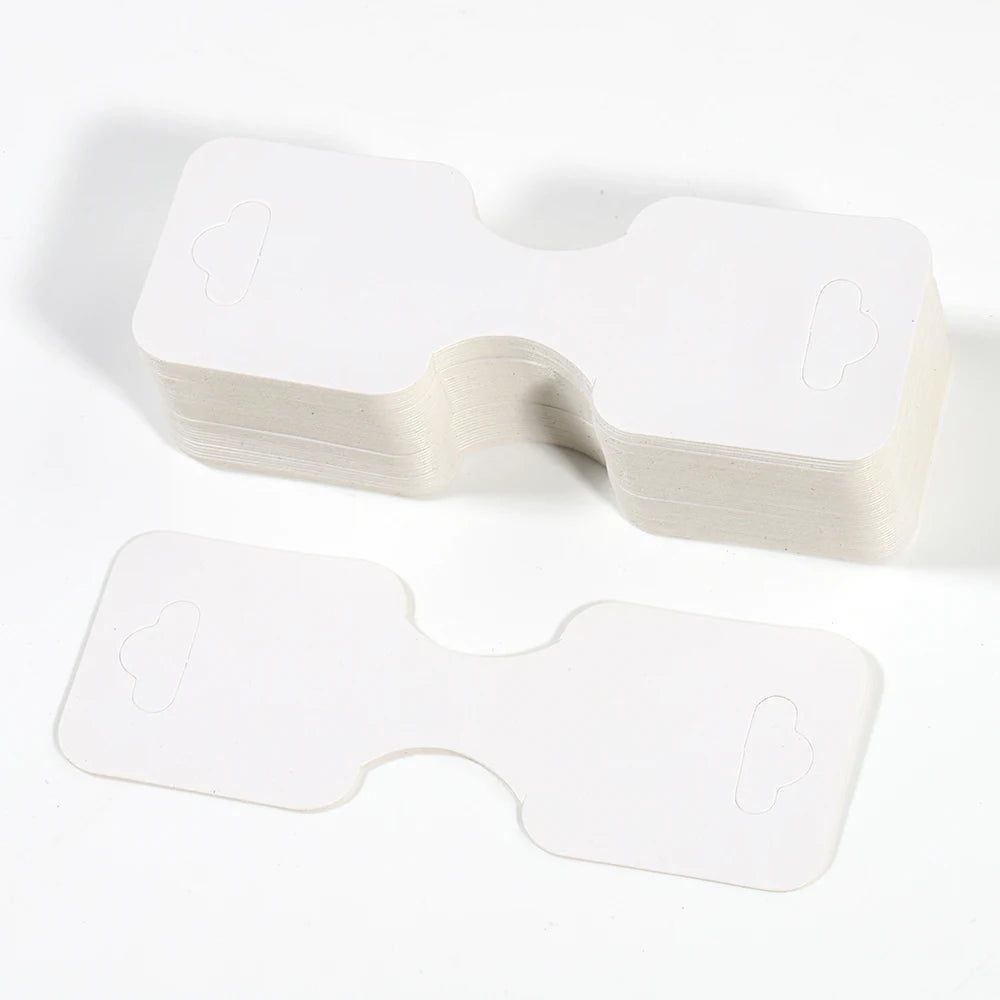 Set de 50 Cartonașe pliabile din hârtie kraft, 9x3,5 cm, pentru afișarea bijuteriilor, etichete de preț