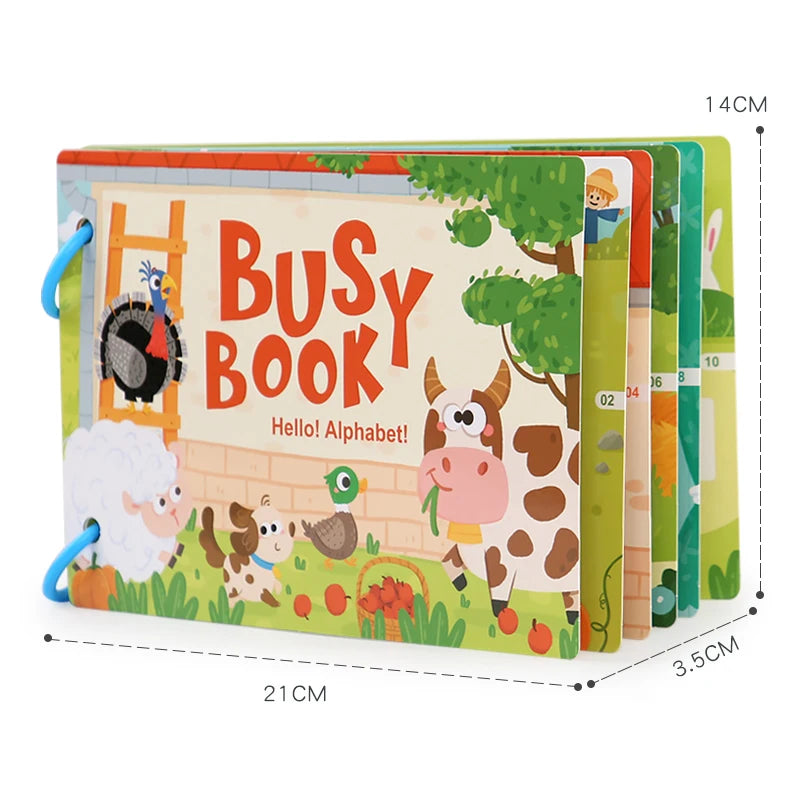 Montessori Baby Busy Book - Carte pentru învățare timpurie pentru copii mici, joc de potrivire pentru copii cu vârsta între 2-3 ani