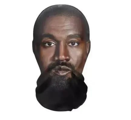 Mască Kanye imprimată 3D - Mască completă cu plasă elastică pentru cosplay, jocuri de rol și moda hip hop
