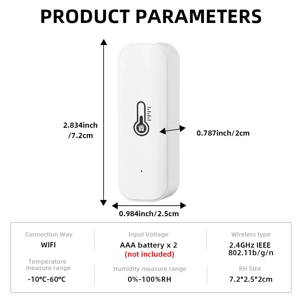 Tuya WiFi Temperature & Humidity Sensor Smart Life Remote Monitor,  Alexa & Google Assistant