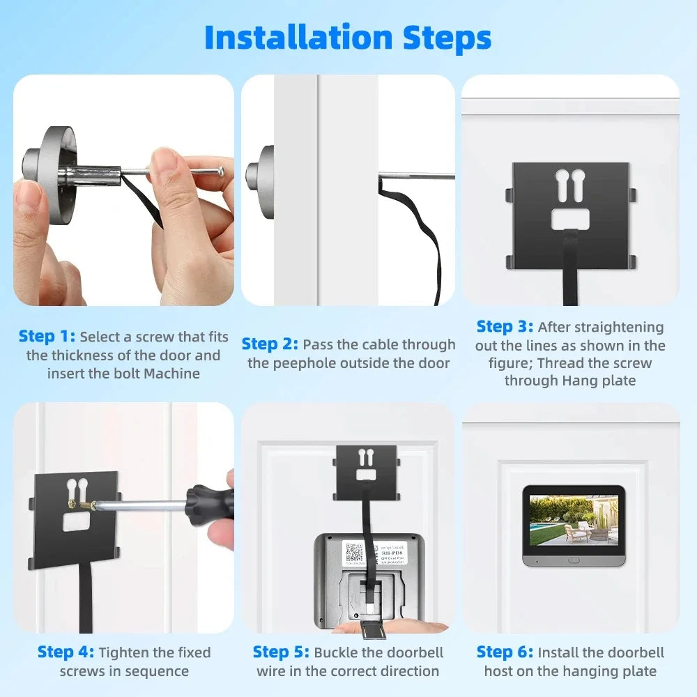 3MP Smart WiFi Door Viewer Camera – 1080P, PIR, IR, Alexa & Google