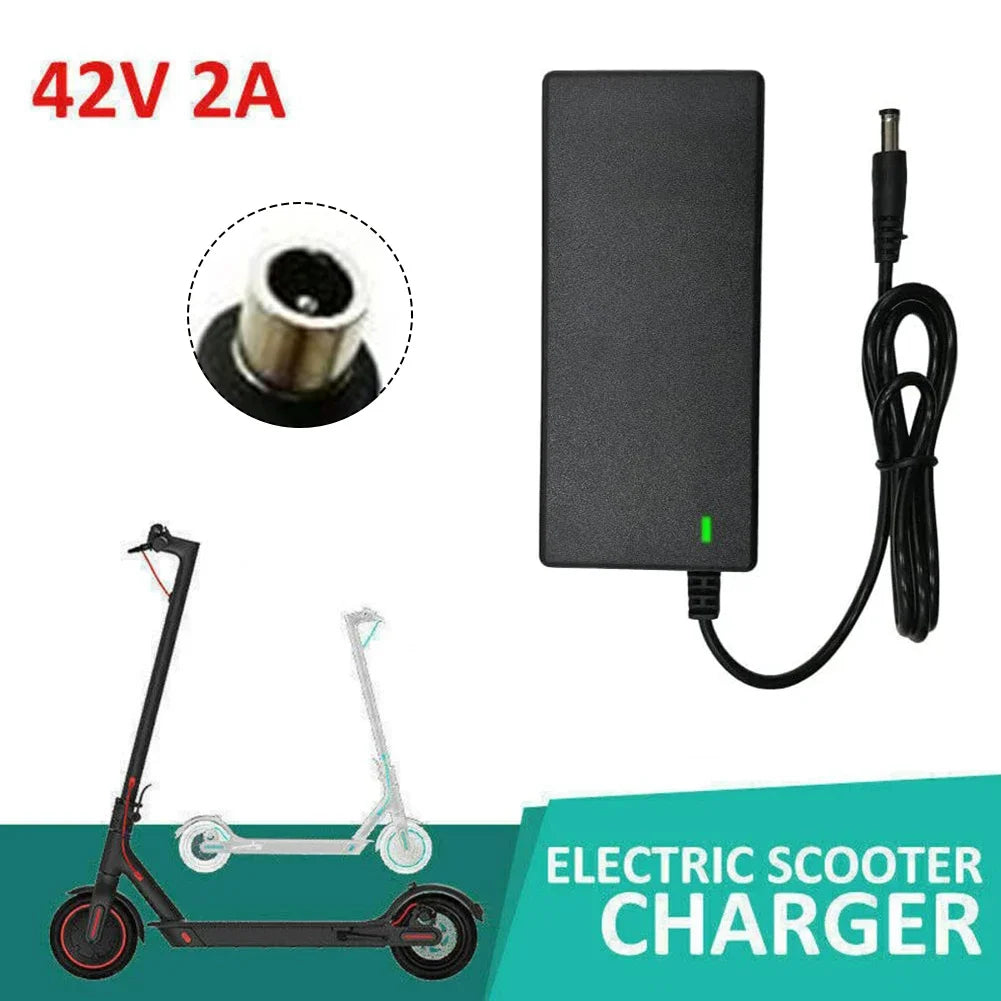 42V 2A Electric Scooter Charger - Smart Lithium Battery Adapter for Xiaomi, Mijia, Ninebot (36V, 25.2V, 25.9V, 25.6V, 24V) with 5 Connectors