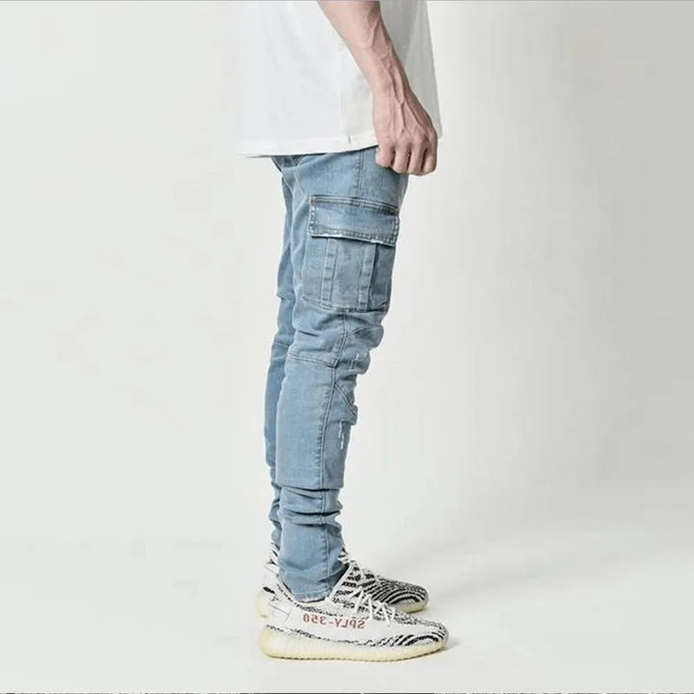 Tactical slim cargo jeans