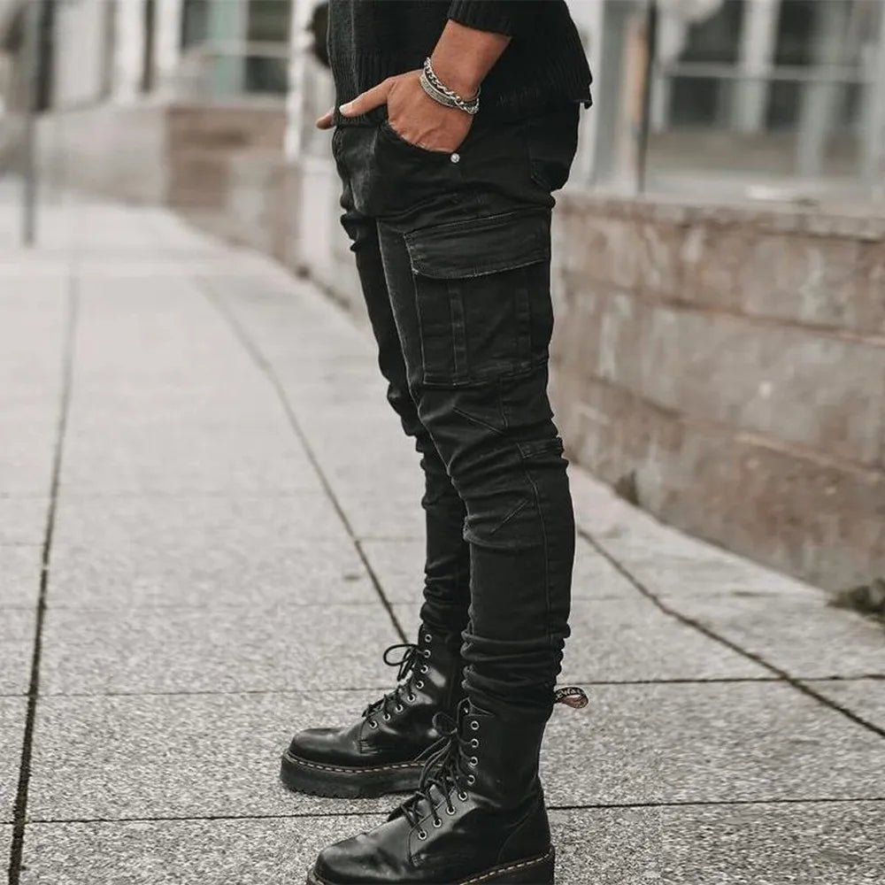Tactical slim cargo jeans