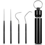 Portable Titanium Toothpick Set - Reusable Metal Stainless Steel Toothpicks with Holder for Camping, Travel & Daily Use