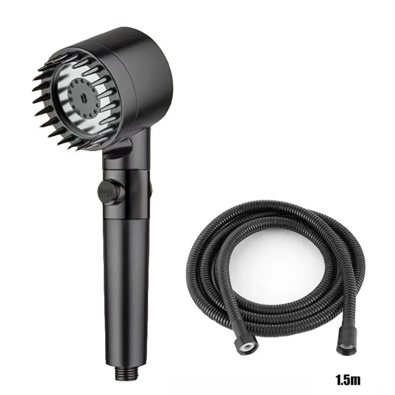 3-Speed Adjustable Shower Head with Filter - Portable Bathroom Showerhead with Massage Function, ABS Plastic, Includes Hose & Bracket