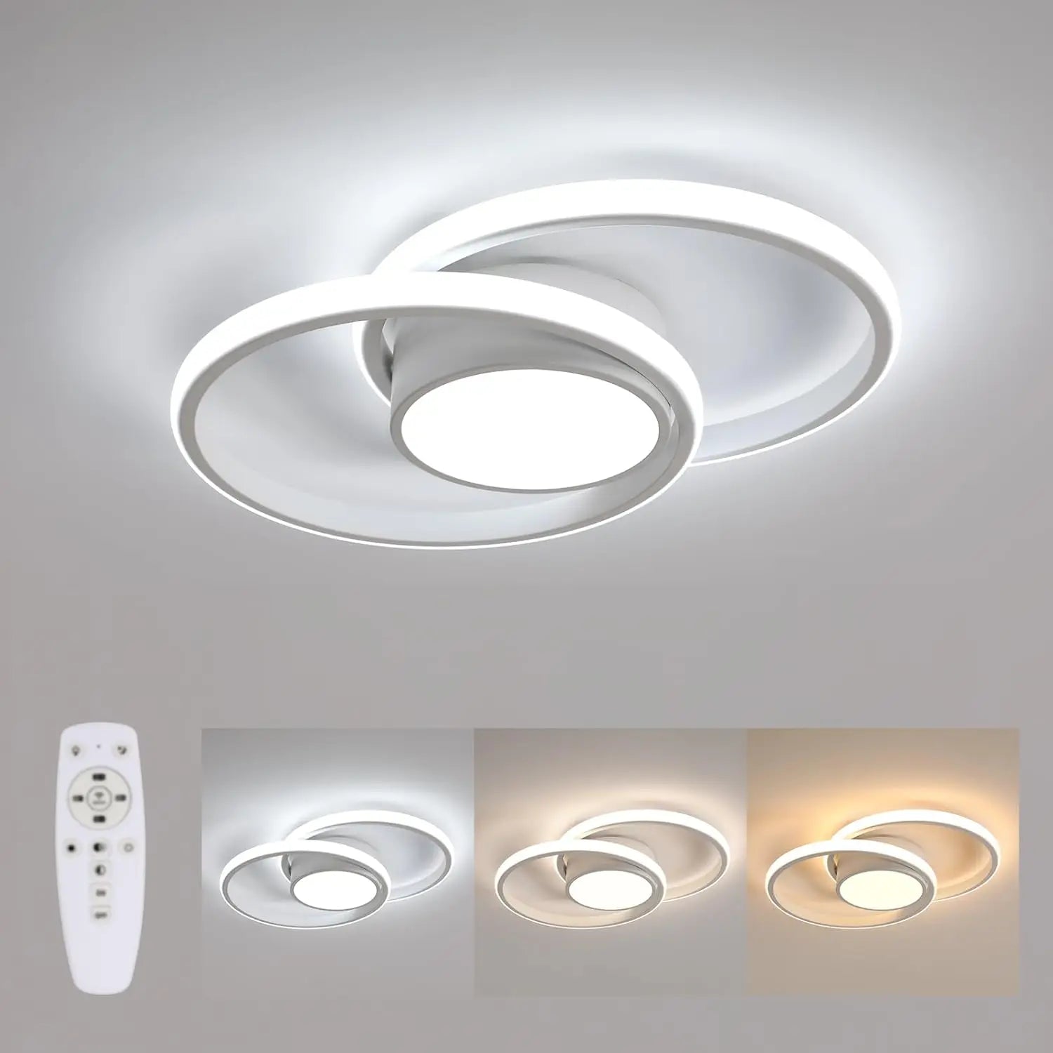 Dimmable LED Ceiling Light, 40W, Remote Controlled, Round Design