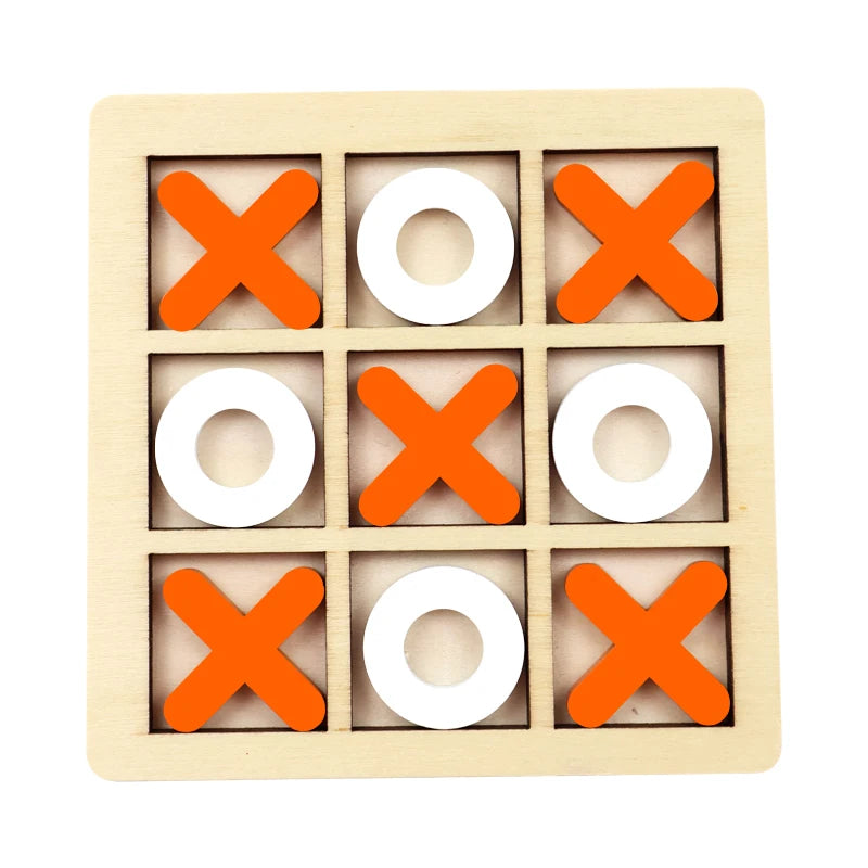 Joc X și 0 din Lemn – Puzzle Educațional pentru Copii și Distracție în Familie - Tic Tac Toe