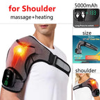 Electric Heating Shoulder Massager - 3-in-1 Vibration Massage Brace for Shoulder, Elbow & Knee, Rechargeable Pain Relief & Muscle Relaxation
